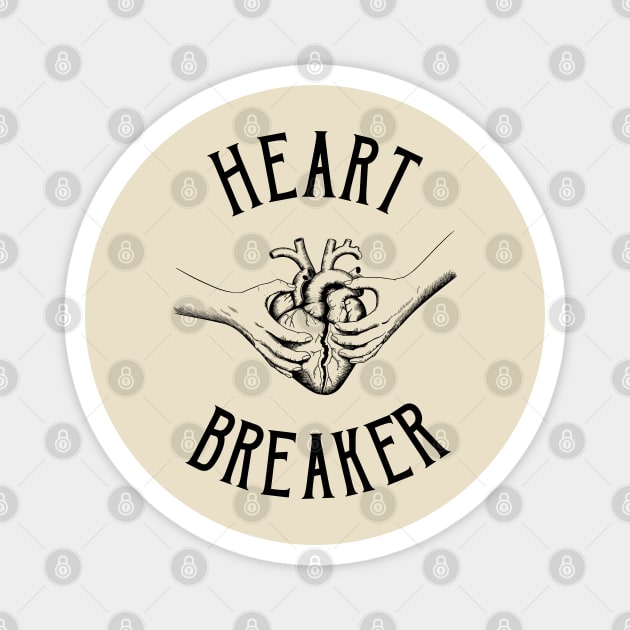 Heart Breaker Edgy Retro Anti Valentine Magnet by Anticorporati